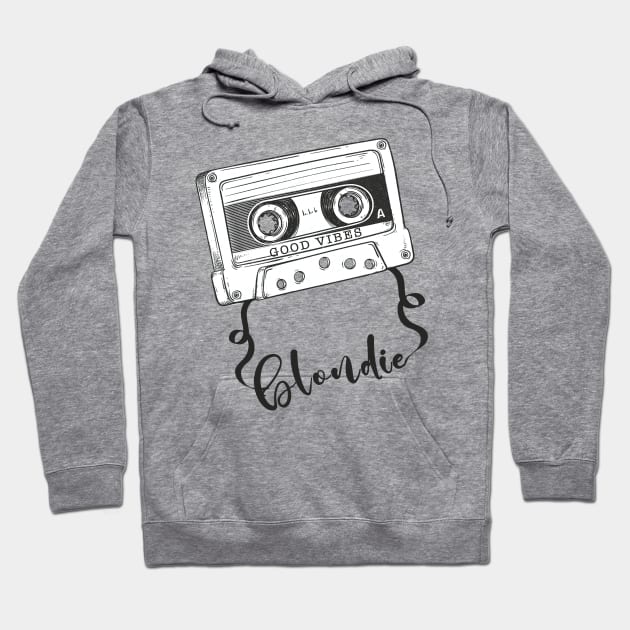 Good Vibes Blondie // Retro Ribbon Cassette Hoodie by Stroke Line